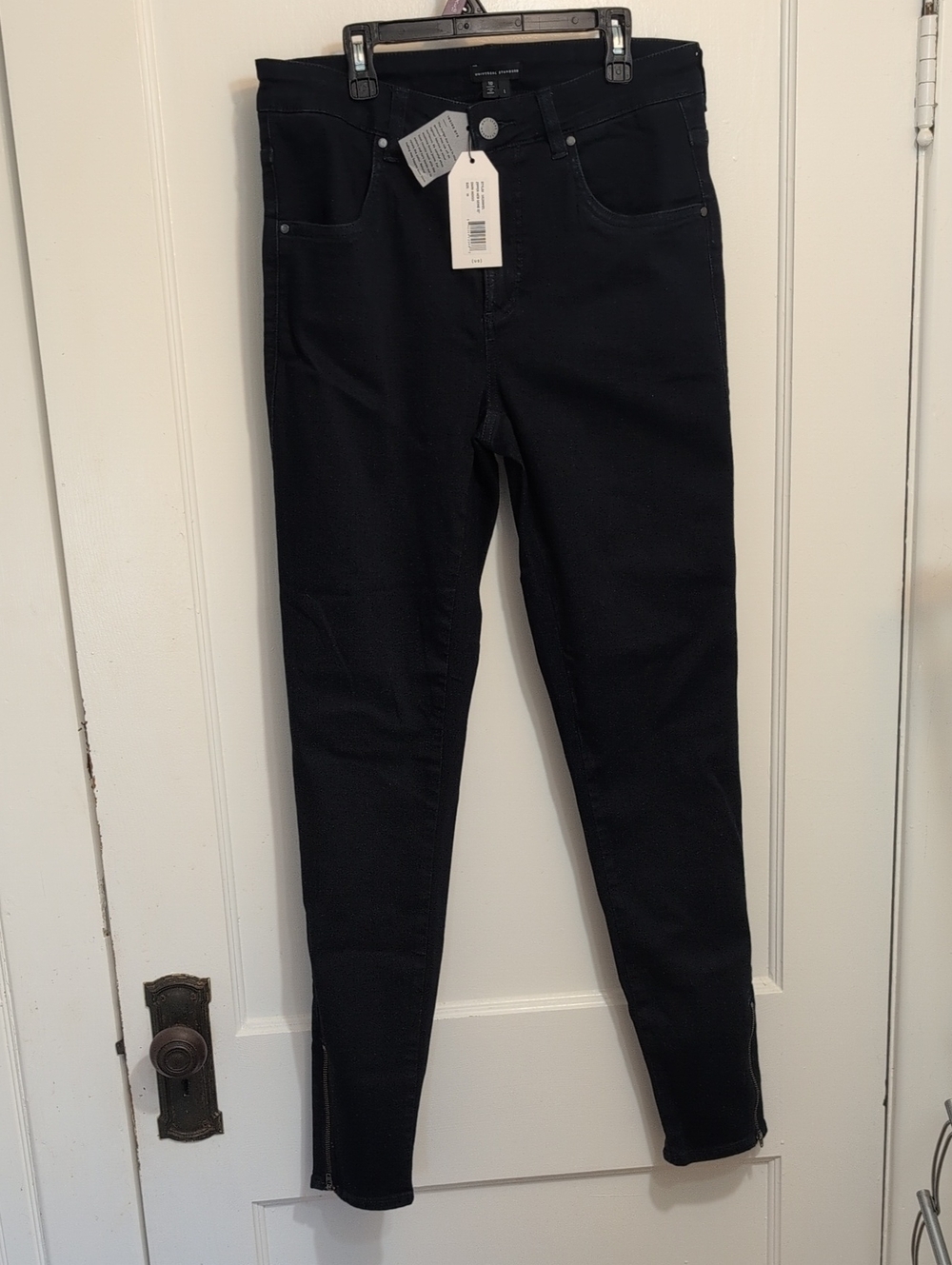 Universal Standard Dark Indigo Skinny Jeans w/ Zip Hem Size 10 32" Inseam
